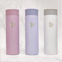 【團購商品，10個起做】NTUB校徽款療癒系304輕巧保溫瓶300mL_粉紫/粉藍/珍珠白(可混色)