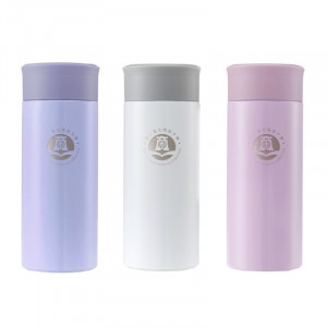 【團購商品，10個起做】NTUB校徽款療癒系304輕巧保溫瓶200mL_粉藍/珍珠白/粉紫(可混色)